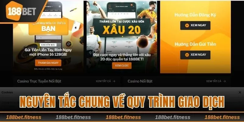 Nguyên tắc chung về quy trình gửi tiền và rút tiền tại nhà cái