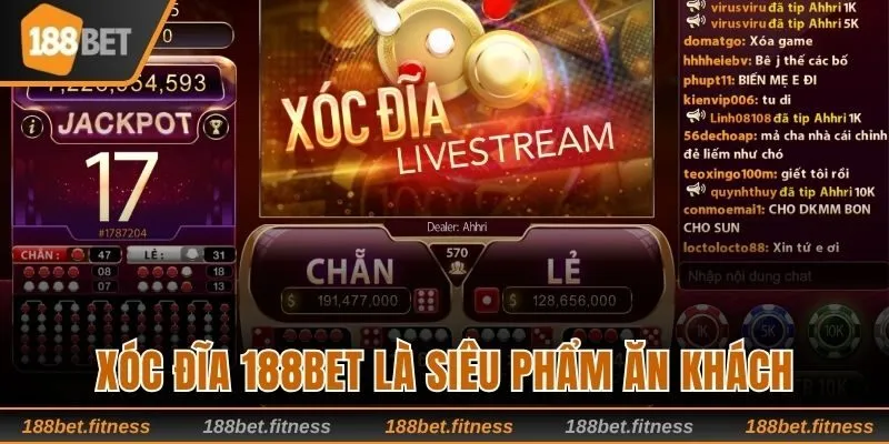Xóc Đĩa 188bet là siêu phẩm ăn khách của nền tảng